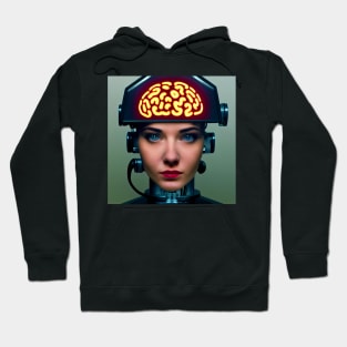 Android girl with a brain circuit Hoodie